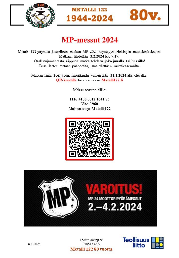 PERUTTU! MPmessut 2024 Porin Metallitehtaan Työväen Ao.122 Ry